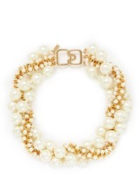 Nobrand Large Pearl And Bead Multi Tier Necklace