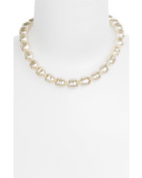 Majorica 14mm Baroque Pearl Necklace White Silver