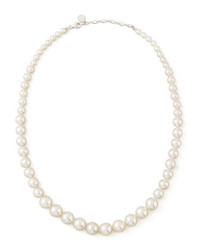 Majorica Graduated White Pearl Necklace 8 12mm