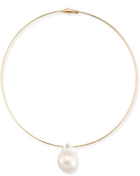 Mizuki Medium Single Pearl Collar Necklace