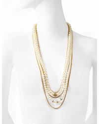 The Limited Multi Strand Faux Pearl Chain Necklace