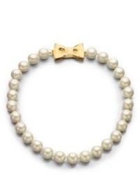 Kate Spade Bracelet All Wrapped Up in Pearls Gold Bow Jewelry Ivory BEAU