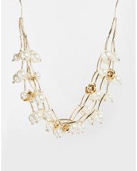 Oasis Oversize Faux Pearl Flower Necklace