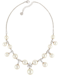 Majorica Pearl Cz Crystal Station Necklace White