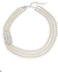 Saks Fifth Avenue Pearl Embellished Three Row Necklace