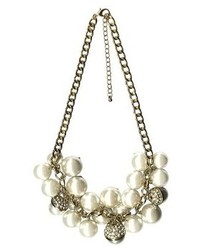 Statet Necklace With Large Pearl Cluster Frontal Goldivoryclear