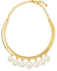 Kenneth Jay Lane White Pearly Beaded Collar Necklace