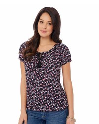 Daisy Fuentes Crinkle Peasant Top