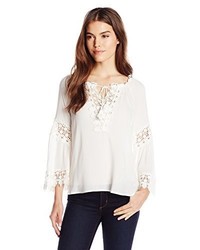 Democracy Peasant Blouse With Crochet Details