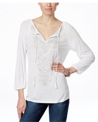 INC International Concepts Embroidered Peasant Top Only At Macys