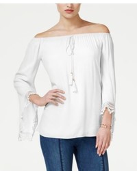GUESS Giselle Off The Shoulder Peasant Top