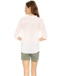 Nili Lotan Lace Up Voile Top