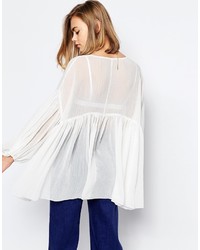Lost Ink Oversized Peasant Festival Blouse