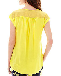 jcpenney Stylus Stylus Short Sleeve Peasant Top