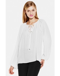 Vince Camuto Tie Neck Rumpled Peasant Blouse