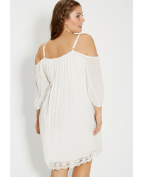 Maurices Plus Size Peasant Dress With Lace And Cold Shoulder Sleeves