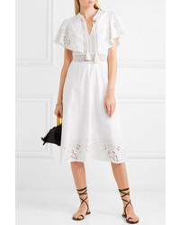 Sea Med Broderie Anglaise Cotton Midi Dress