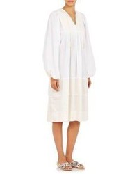 Warm Mission Peasant Dress White
