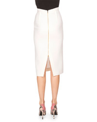 Roland Mouret Arreton Fitted Pencil Skirt White