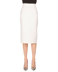 Roland Mouret Arreton Fitted Pencil Skirt White