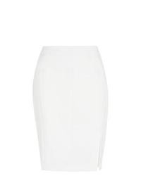 New Look White Wavy Textured Pencil Skirt