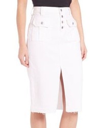 7 For All Mankind Utility Pocket Pencil Skirt With Released Hem