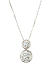 Memoire 18k Diamond Bouquets Double Bezel Pendant Necklace