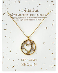 Sequin Astrological Sign Pendant Necklace