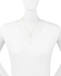 Majorica Baroque Pearl Teardrop Cz Crystal Pendant Necklace White