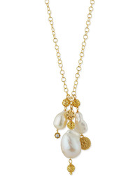 Indulgems Golden Freshwater Pearl Charm Pendant Necklace