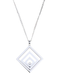 Chopard Happy Spirit 18k Diamond Square Pendant Necklace