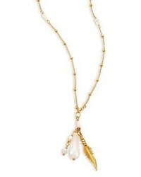 Chan Luu White Opal Mother Of Pearl Charm Necklace