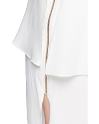 MiN New York Ms Min Side Split Peplum Silk Skirt