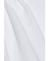 Marni Asymmetric Pleated Cotton Blend Peplum Top