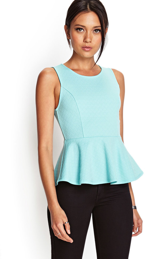 Forever 21 Textured Peplum Top 14 Forever 21 Lookastic