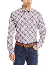 Cinch Classic Fit Long Sleeve Button Down One Open Pocket Plaid Shirt