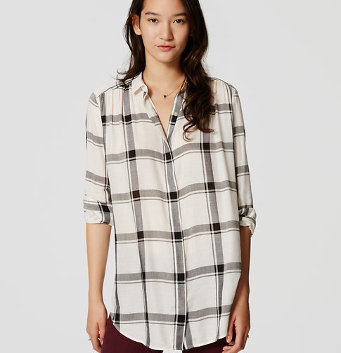 loft plaid shirt dress