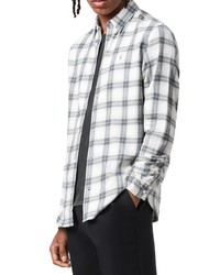 AllSaints Aviston Plaid Flannel Button Up Shirt