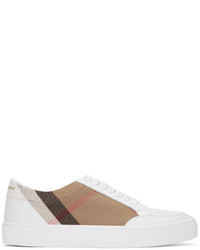 Burberry White Salmond Check Sneakers