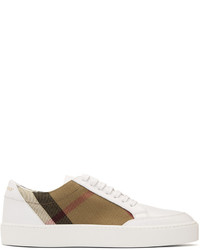 Burberry White Salmond Check Sneakers