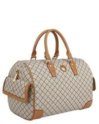White Plaid Leather Satchel Bag