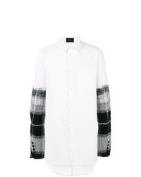 White Plaid Linen Long Sleeve Shirt