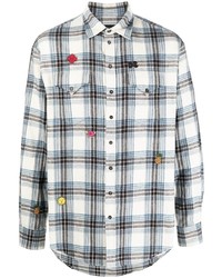 DSQUARED2 Embroidered Detail Plaid Check Print Shirt