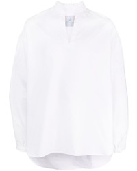 Chloe Nardin Notched Collar Plaid Cotton Shirt