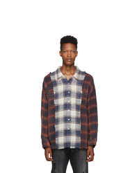R13 Off White And Red Drop Neck Combo Work Shirt