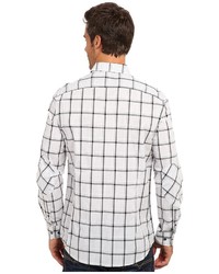 Kenneth Cole Sportswear Ls Linear Check Zip Pocket Shirt