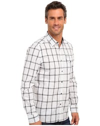 Kenneth Cole Sportswear Ls Linear Check Zip Pocket Shirt
