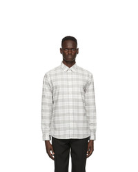 Burberry White And Grey Check Simpson Shirt