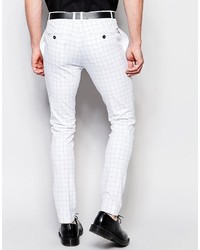 Religion Super Skinny Smart Pants In Contrast Grid Check With Stretch