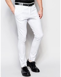Religion Super Skinny Smart Pants In Contrast Grid Check With Stretch